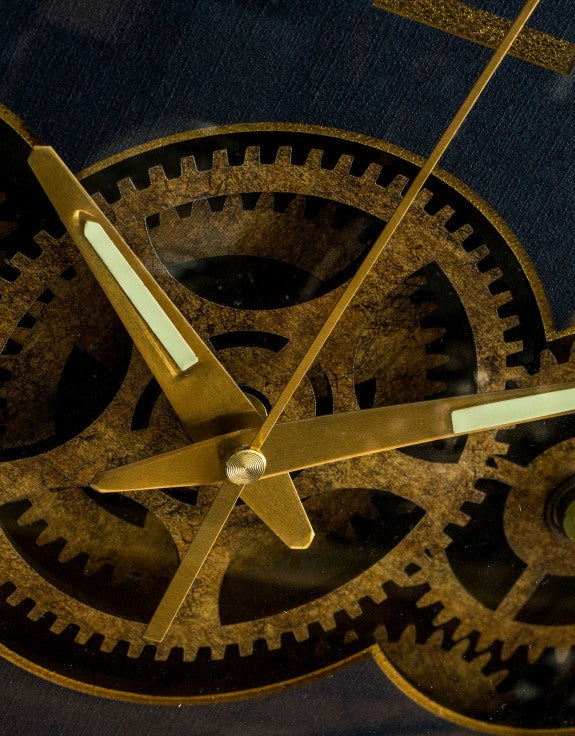 Moving Gear Statement Clock – Royal Blue