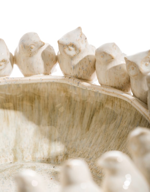 Flock of Birds Ceramic Decorative Bowl – Oatmeal