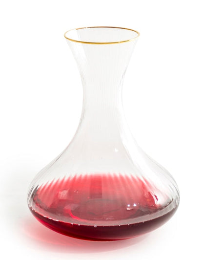 Italia Glass Wine Decanter – Gold Rim