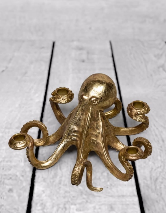 Octopus Candle Holder – Gold