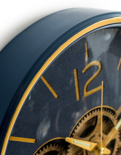 Moving Gear Statement Clock – Royal Blue