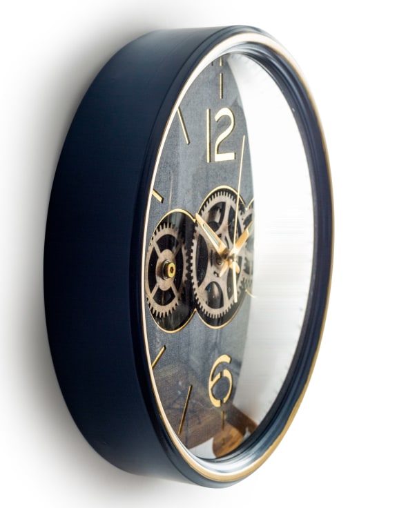 Moving Gear Statement Clock – Royal Blue