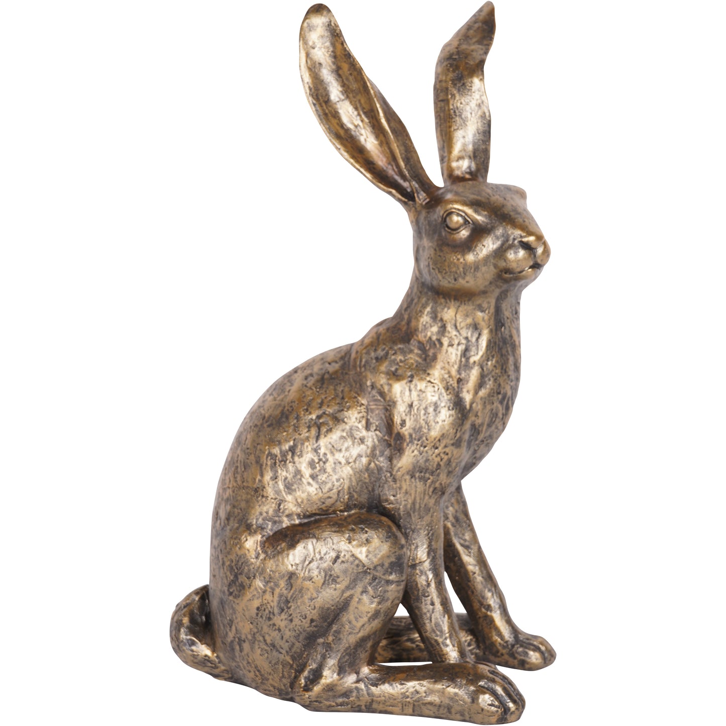 Antiqued Sitting Hare Sculpture – Large