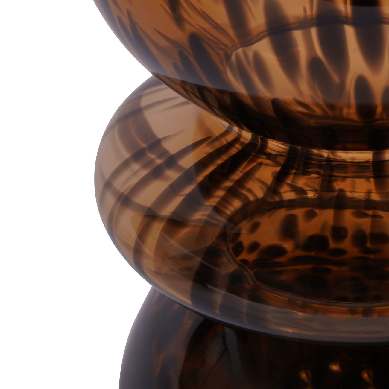 Soren Tortoiseshell Glass Vase & Candle Holder – 24cm