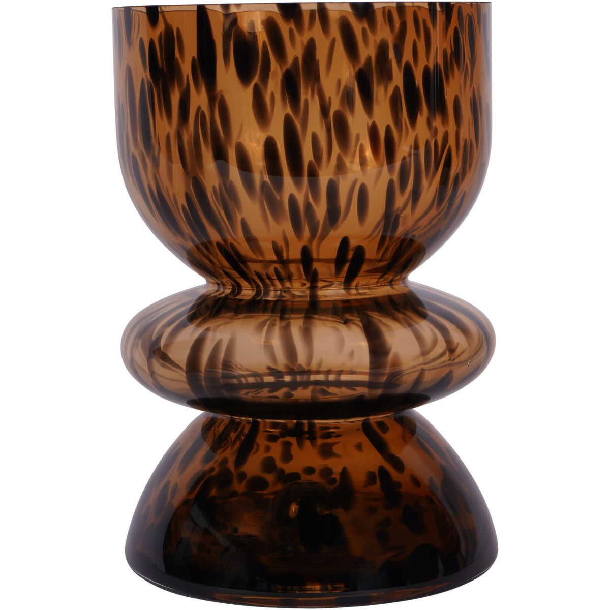 Soren Tortoiseshell Glass Vase & Candle Holder – 24cm
