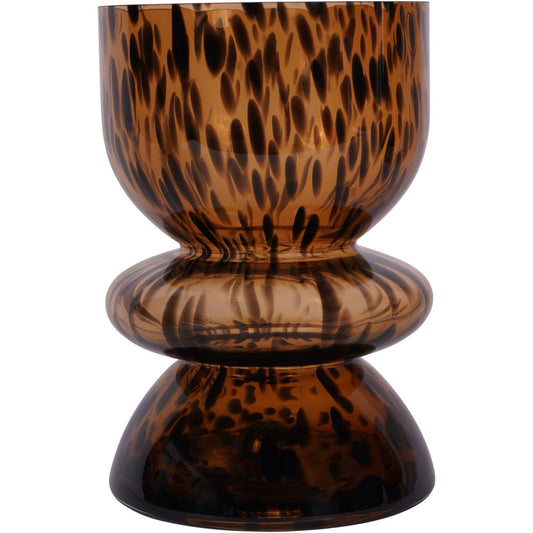 Soren Tortoiseshell Glass Vase & Candle Holder – 24cm