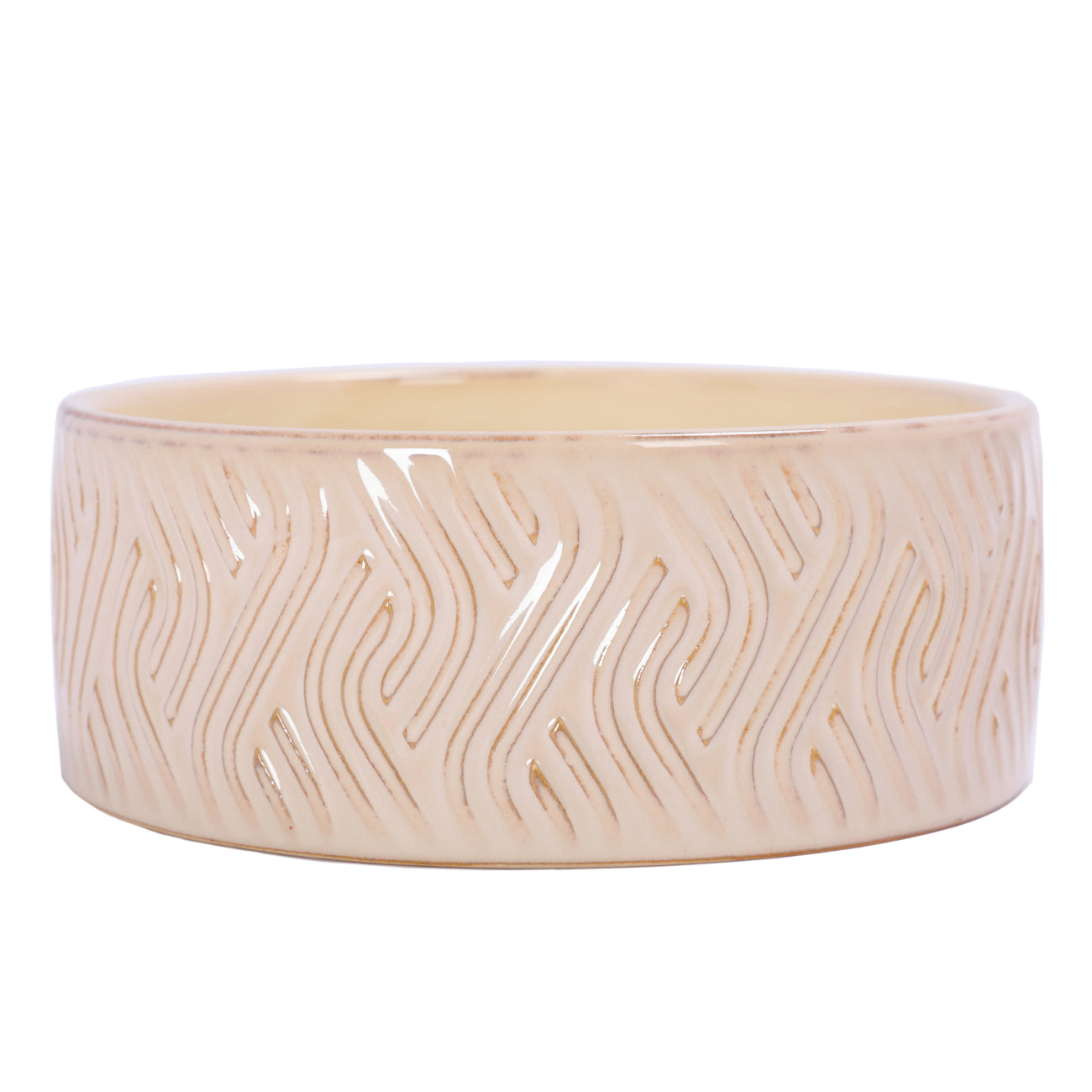 Sienna Triple-Wick Ceramic Candle Bowl – Ivory