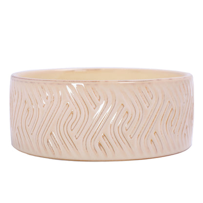 Sienna Triple-Wick Ceramic Candle Bowl – Ivory