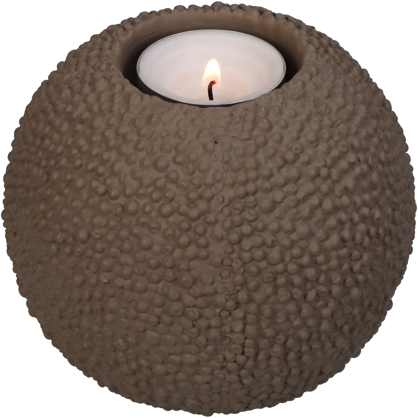 Textured Concrete Sphere Candle Holder – Small