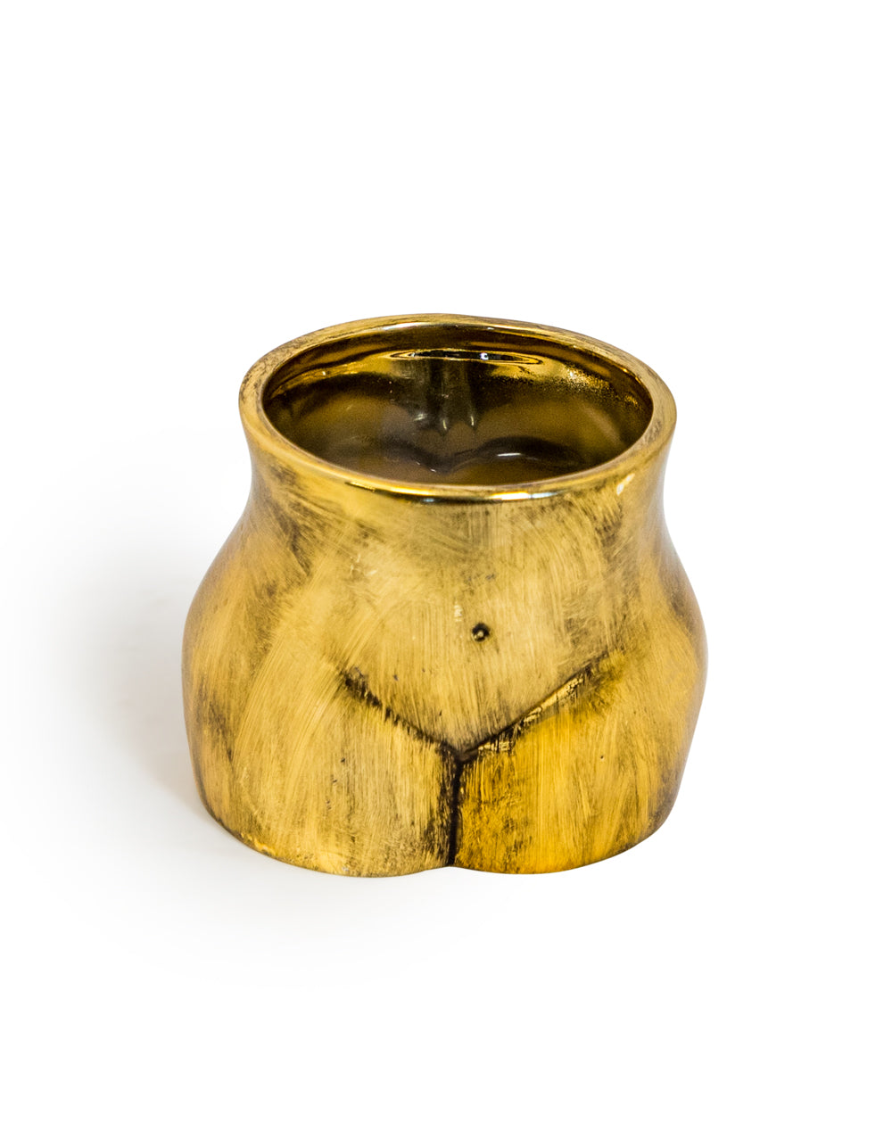 Sculpted Body Ceramic Planter – Antique Gold, Medium
