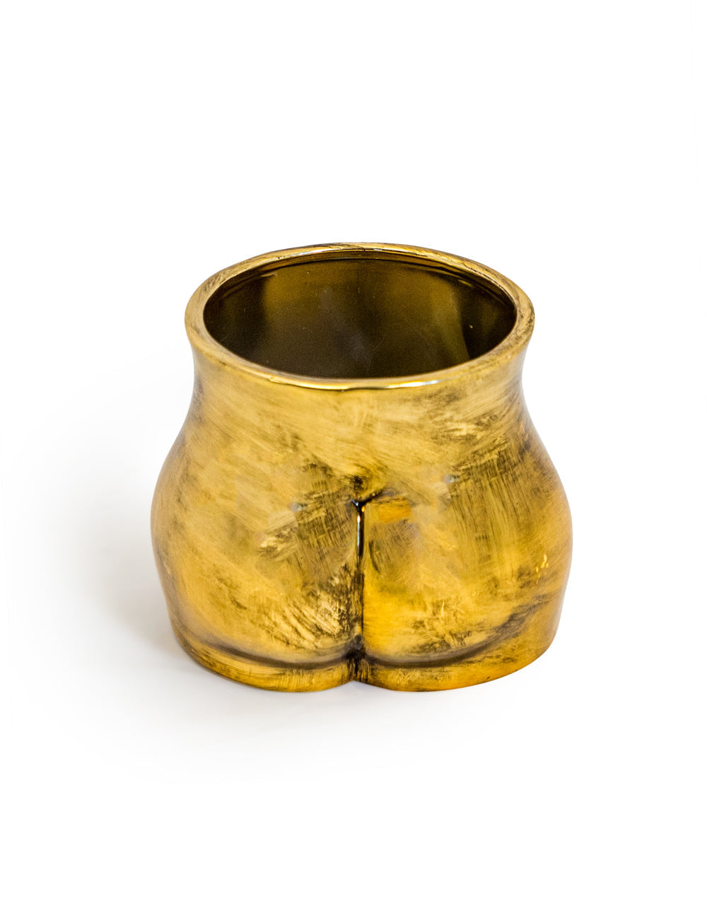 Sculpted Body Ceramic Planter – Antique Gold, Medium