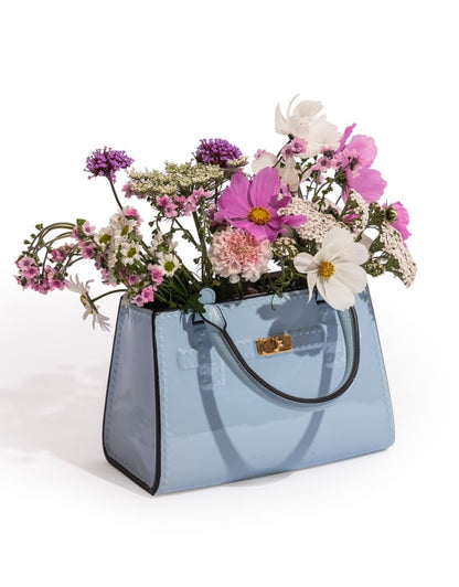 Ceramic Handbag Vase – Light Blue