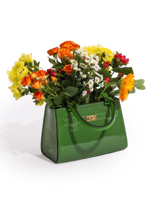 Ceramic Handbag Vase – Green
