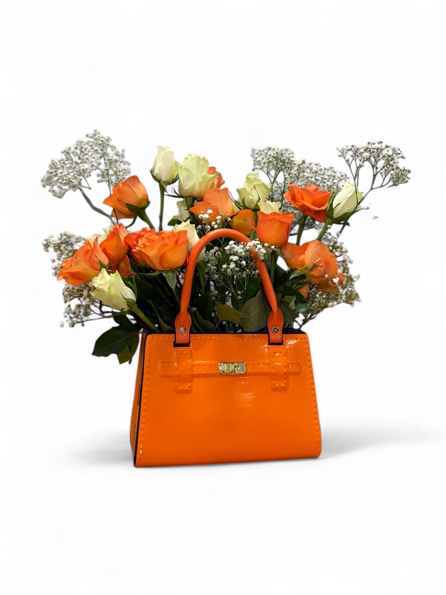 Ceramic Handbag Vase – Bright Orange
