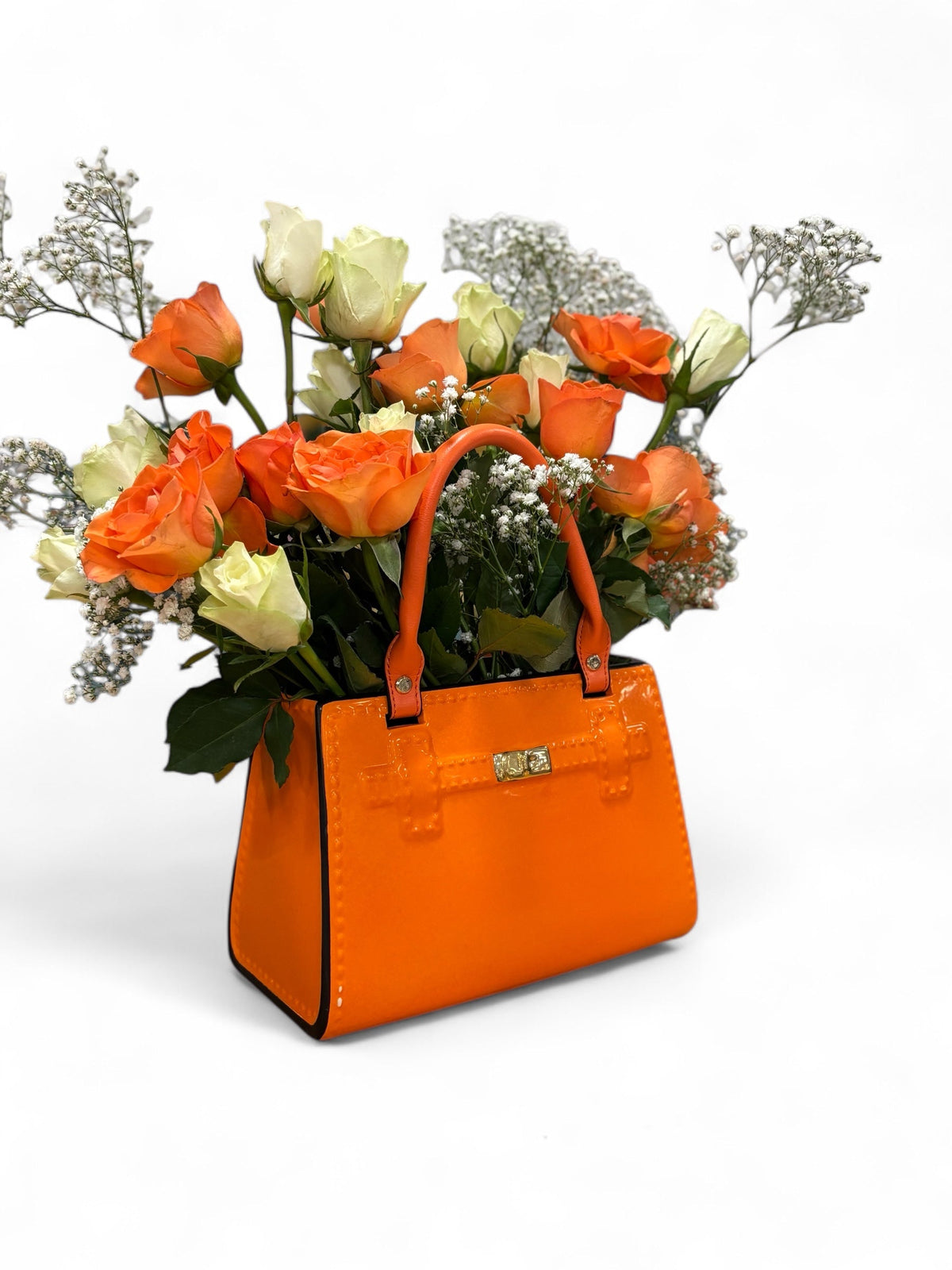 Ceramic Handbag Vase – Bright Orange