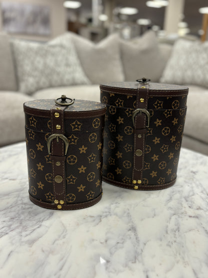 Decorative Cylinder Storage Case Set – 2 Piece