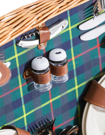 Highland Tartan Picnic Hamper for Four