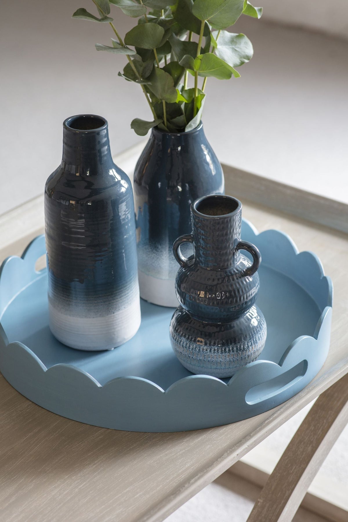 Laneham Stoneware Vase – Blue, Large