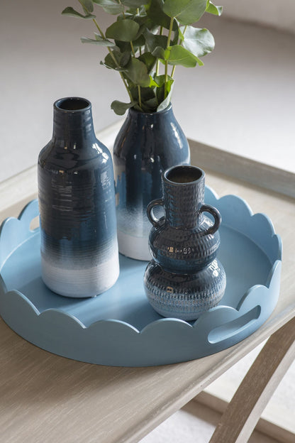 Laneham Stoneware Vase – Blue, Large