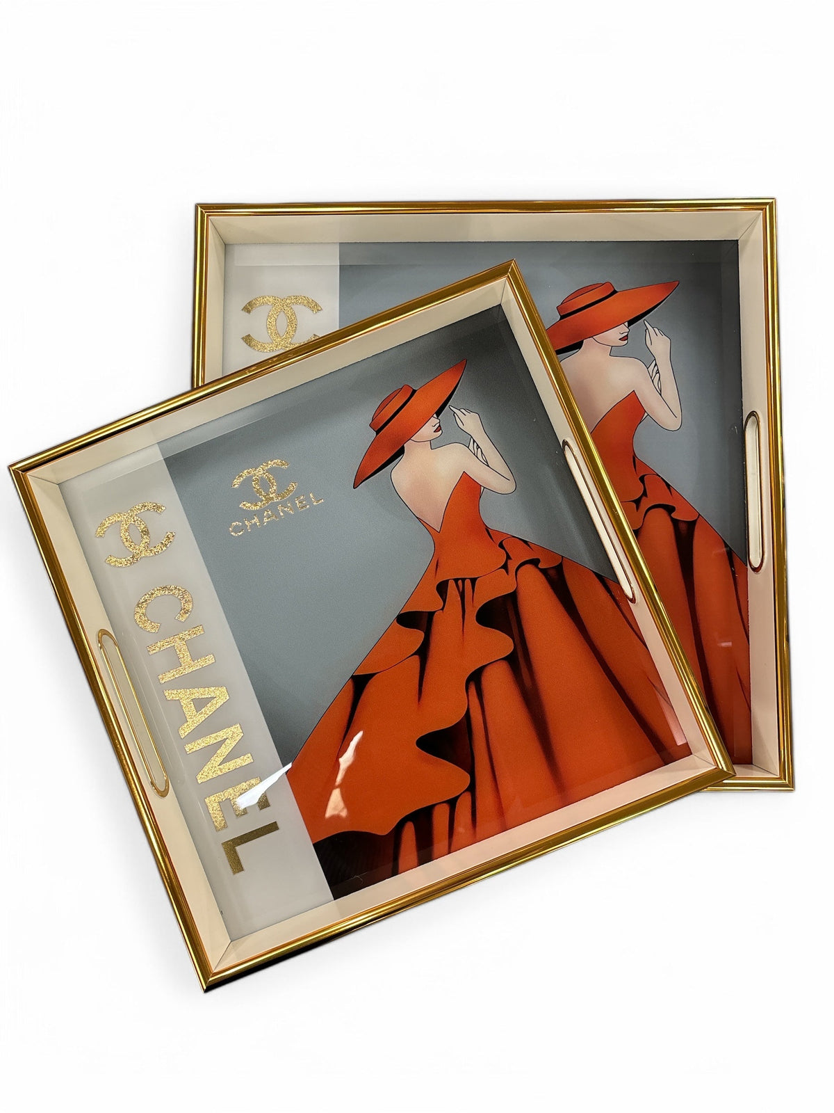 Glamour Square Decorative Tray Set – 2 Piece