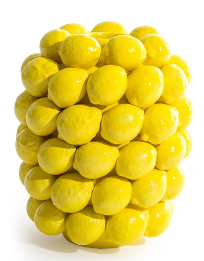 Multi-Lemon Ceramic Statement Vase – Large