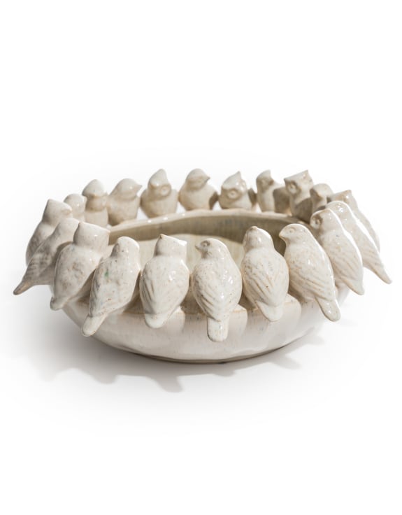 Flock of Birds Ceramic Decorative Bowl – Oatmeal